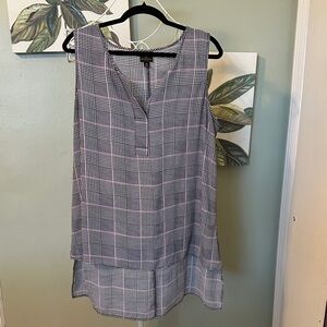 Worthington Black and White Checkered Blouse